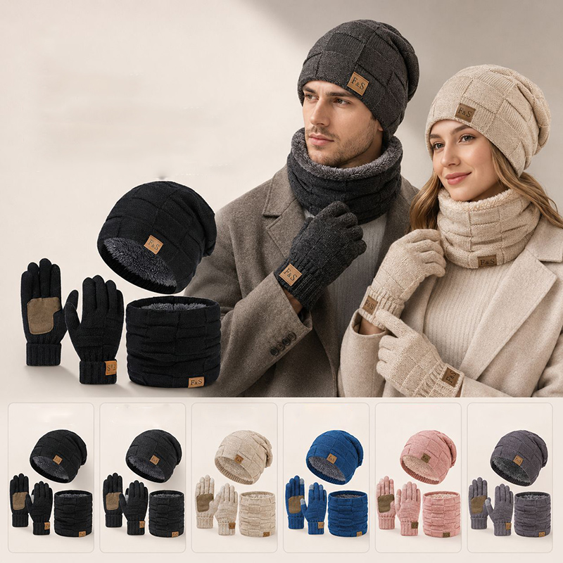 Wool Glove Lined - Set Topi, Syal, dan Sarung Tangan