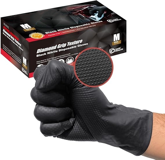 Sarung tangan nitril hitam sek - Nitrile Mechanic Glove ulasan dan harga